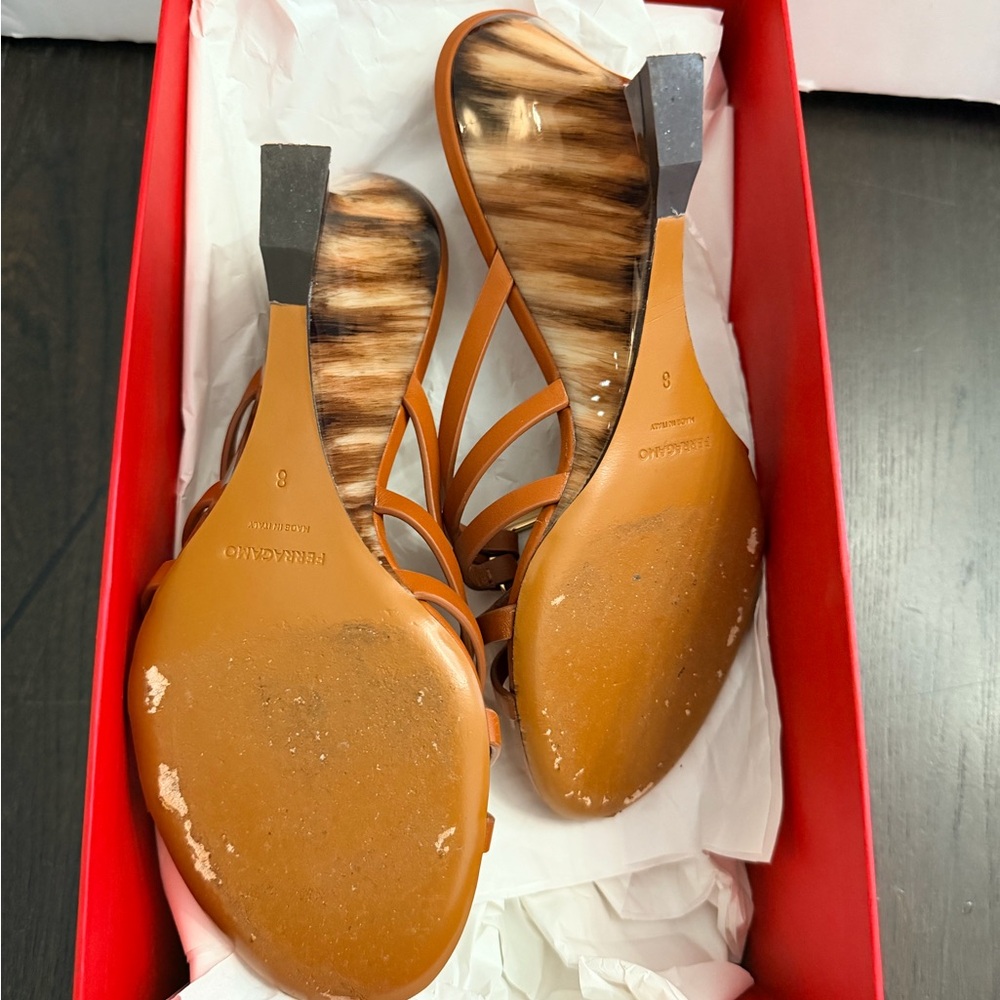 Salvatore Ferragamo Tan Strappy Sandals - Picture 5 of 6